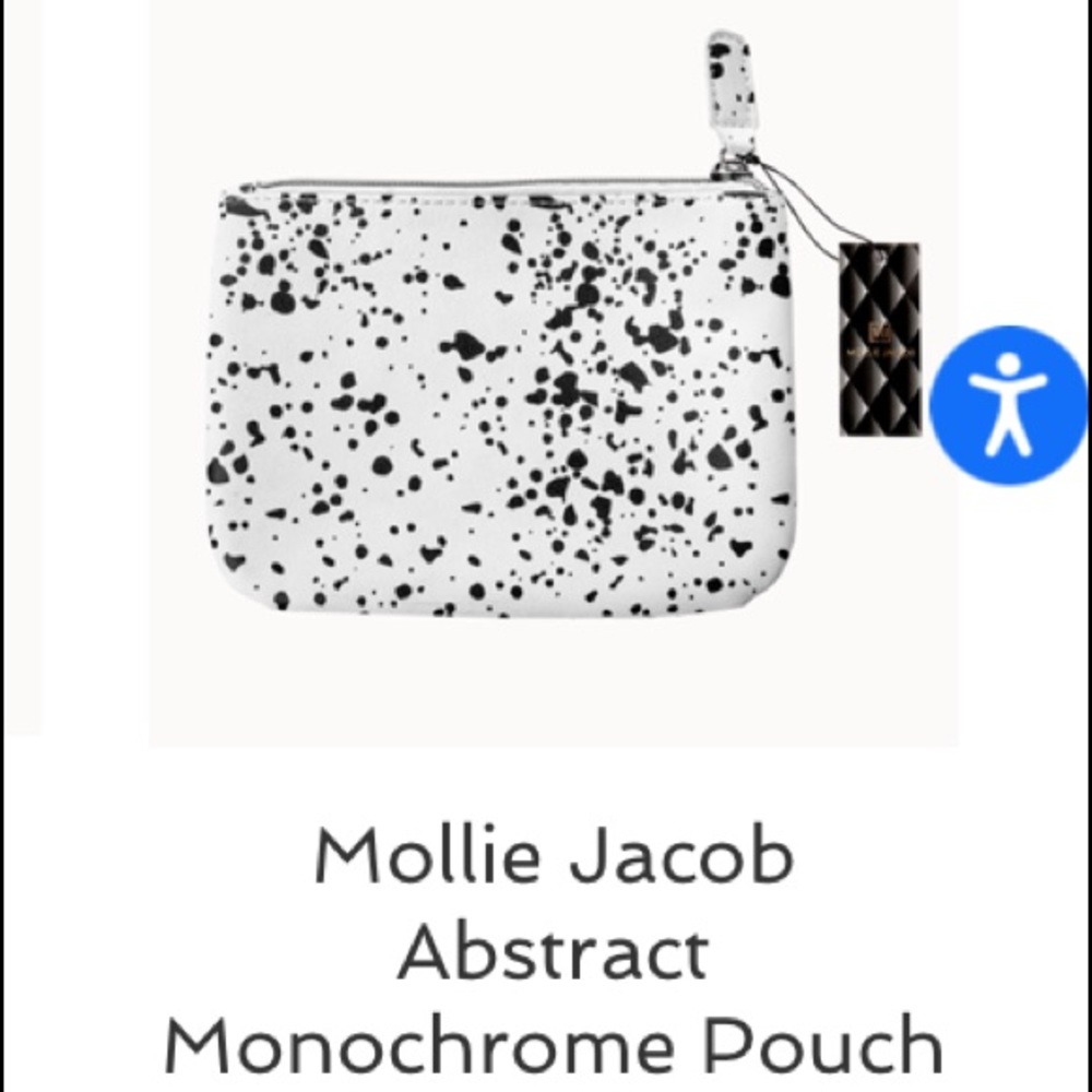 🎁NEW Mollie Jacob Abstract vegan Monochrome Pouch
